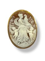 Spilla Mandile 1922 Donna Cammei antichi in Oro Conchiglia 1MSPC3 - 1MSPC3